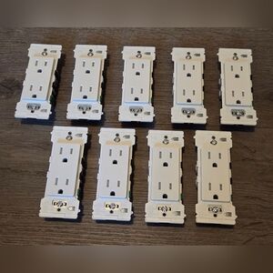 (QTY 9) Leviton E5325-MW Decora Edge 15 Amp Tamper-Resistant Duplex Wall Outlet